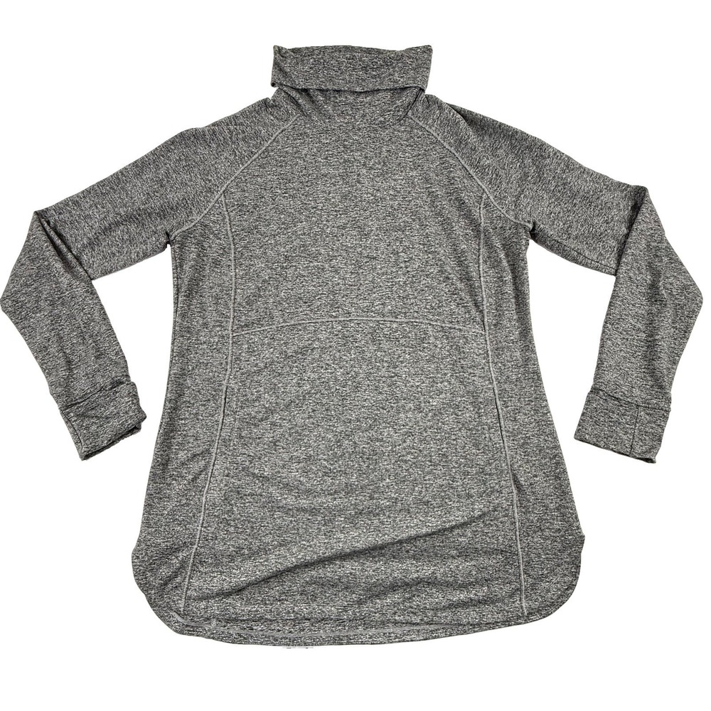 Duluth Plushcious Funnelneck Tunic Heather Gray Womens Large Kangaroo Pocket